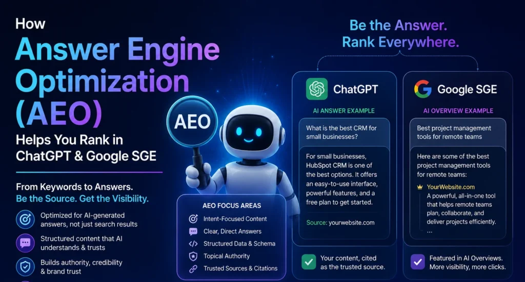 How Answer Engine Optimization (AEO) Helps You Rank in ChatGPT & Google SGE